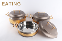 Set Penghangat Makanan 3-Piece 3.5L/4.5L/5.5L Kedatangan Baru Berkualitas Tinggi Termos Casserole Wadah Set Hotpot Arab Penyaji Makanan Panas