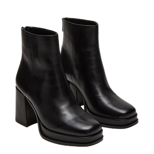 Botines de Plataforma Doble con Tacón Grueso y Cálido de Cuero Genuino para Mujer, Otoño-Invierno 2026, Color Negro, Venta al Por Mayor - Product Image 3