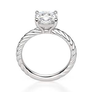 Bague de fiançailles classique solitaire en argent sterling avec moissanite taille coussin, sertie à griffes, cadeau d'anniversaire pour femme, idéal pour les mariages - Product Image 5
