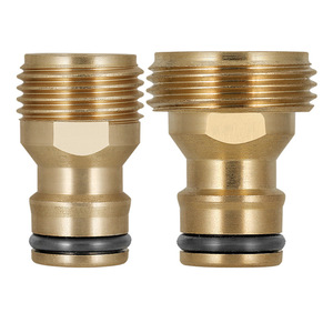 Conector de latón roscado de 1/2 pulgada para mangueras de riego de jardín, tuberías de fontanería, suministro de agua, conexión rápida para mangueras a granel - Product Image 1