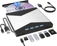 Grabador y Reproductor de Blu-Ray 4K Externo, Unidad UHD 4K, USB 3.0 Tipo-C, Grabador de BD UHD Portátil para PC/Mac con Puertos SD/TF