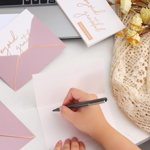 Tarjetas de agradecimiento "Beyond Grateful" de oro rosa, sobres de impresión tipográfica incluidos para bodas, despedidas de soltera, notas para baby shower - Product Image 1