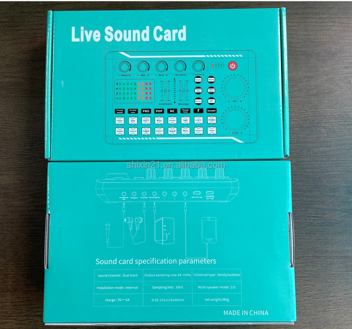 Scheda Audio Mixer Oikabio F998 &ndash; Con 16 Effetti Vocali, Bluetooth, Batteria 1200mAh, Per Podcast E Live