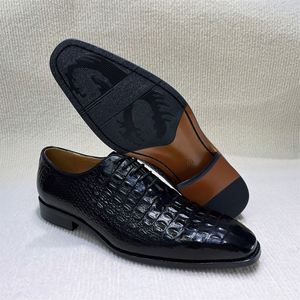 2026 New Design <b>Full</b> Grain Cowhide Leopard Pattern Embossed <b>Slip</b>-On Oxford Shoes for Men Autumn Party Breathable Rubber Midsole - Product Image 4