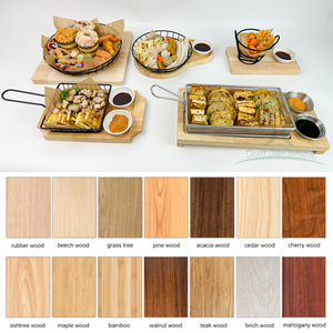 Platos de servicio de madera de primera calidad, vajilla Natural, bandeja de comedor para bocadillos, ensaladas, queso, hamburguesas, aperitivos - Product Image 6