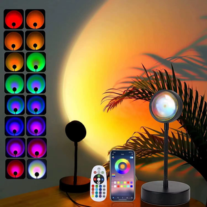 Nouvelle lampe de <span class=keywords><strong>studio</strong></span> portable à 16 couleurs, éclairage vidéo RGB, diffusion en direct, télécommande, lampe photographique coucher de soleil, lumière LED arc-en-ciel, lumière lever de soleil - Product Image 6
