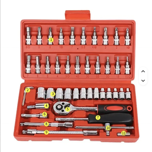 Professional 46-piece Home Car Repair Tool Set Including Grinders <b>Drills</b> Screwdrivers <b>Hand</b> Tools Combination Hard Case 1 GOF SCK - Product Image 4