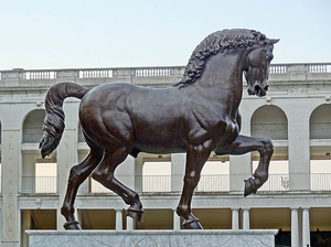 Grande giardino esterno decorato bronzo scultura animale <span class=keywords><strong>Leonardo</strong></span> <span class=keywords><strong>Da</strong></span> <span class=keywords><strong>Vinci</strong></span> bronzo statua del cavallo - Product Image 4