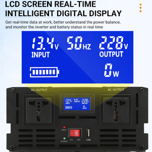 <span class=keywords><strong>Convertisseur</strong></span> de puissance haute fréquence 1500W, <span class=keywords><strong>onduleur</strong></span> pour véhicule RV, <span class=keywords><strong>onduleur</strong></span> DC <span class=keywords><strong>12V</strong></span> 24V 48V vers 110V <span class=keywords><strong>220V</strong></span> 230V AC, <span class=keywords><strong>onduleur</strong></span> à onde sinusoïdale pure - Product Image 4