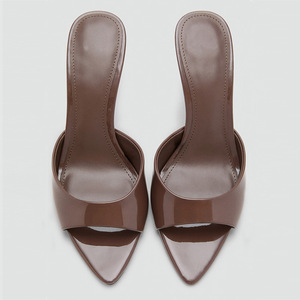 Sandali con Tacco Alto in Vernice 2026 Nuovi Estivi con Tacco Sottile Punta Aperta <span class=keywords><strong>Sexy</strong></span> Ciabatte da Esterno - Product Image 3