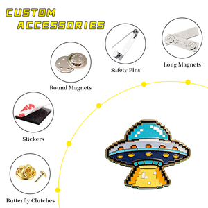 Autocollants métalliques rétro Pixel Art pour téléphone, badges émaillés personnalisés avec icônes de consoles de jeux, souvenirs nostalgiques de cartons de marque, <span class=keywords><strong>prix</strong></span> source coût - Product Image 2