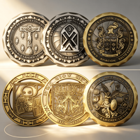 Breloques logo promotionnelles, nouveauté, rectangulaires, pièces de monnaie pirate personnalisées