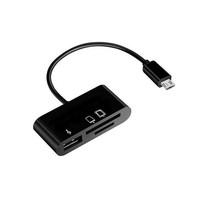 Adaptador de conexión de cámara OTG tipo C 3 en 1, lector de tarjetas SD TF-Flash con puerto USB2.0, material ABS, funciona con concentradores