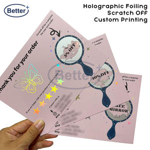 Карточка креативного дизайна Премиум горячего тиснения Золотая Серебряная фольга голографическая на заказ благодарственные открытки для поддержки моего малого бизнеса - Product Image 2