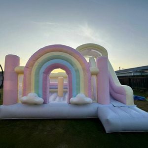 Castillo Inflable con Tobogán, Trampolín <span class=keywords><strong>Arco</strong></span>íris para Fiestas Infantiles, Alquiler de Juegos Inflables, Castillo Brincolín con Tobogán - Product Image 5