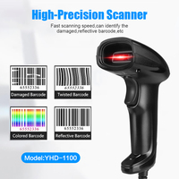 Lecteur de codes-barres omnidirectionnel sans fil portable YHDAA, support pour supermarché, imprimantes et scanners de codes-barres