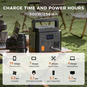 Build In Inverter All In One Supply 300W Outdoor Camping generatore solare DC/AC stazione di banca di alimentazione portatile di emergenza