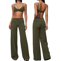 Ensemble de sport yoga respirant et solide, bretelles fines, dos hautement élastique, design 3D pour la taille, l'abdomen et les hanches, ensemble 2 pièces