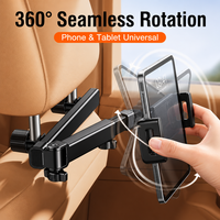 Support de téléphone pour appuie-tête de siège arrière de voiture compatible iPad avec fixation par clip en plastique ABS pour les voyages et les sorties d'enfants