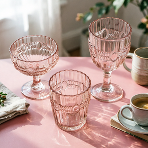 Nuovo Design Bicchiere in Vetro Colorato con Effetto Giada, Bicchiere Vintage per Bevande, Classico Bicchiere d'Acqua Retrò - Product Image 2