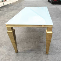 Table de mariage en mdf avec cadre doré pour réception de mariage rectangulaire neuve 12 places