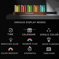 Nouveau Tube Lumineux RVB Breveté LED Numérique Nixie Horloge Électronique Rétro Bureau Nixie Horloge avec 5 Bit 5V USB Alimenté