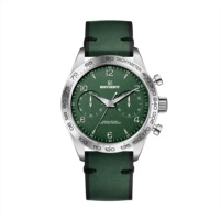 Montre de plongée étanche pour hommes, marque professionnelle, logo personnalisé, vitesse de 100M, en acier inoxydable, chronographe, master avec bracelet en cuir, automatique, pour la plongée