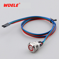 WD16mm merek Diy casing modifikasi sakelar Host komputer ulang, sakelar tombol logam dari casing komputer