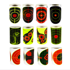 Pegatinas de Papel Fluorescentes de 4 Pulgadas (10 cm) para Tiro y Caza, 100 Hojas/Rollo, Tinta Splatter, para Objetivos de Tiro - Product Image 5