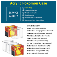 Boîte de présentation en acrylique transparente pour coffret d'entraînement Elite Pokémon TCG personnalisé avec couvercle magnétique, protection UV, protecteur magnétique