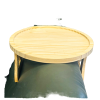 Plateau d'accoudoir de canapé rond en bois de pin, table d'appoint de canapé, plateau de service en bois pour tasses, collations, télécommande, accessoire de canapé pour salon à domicile