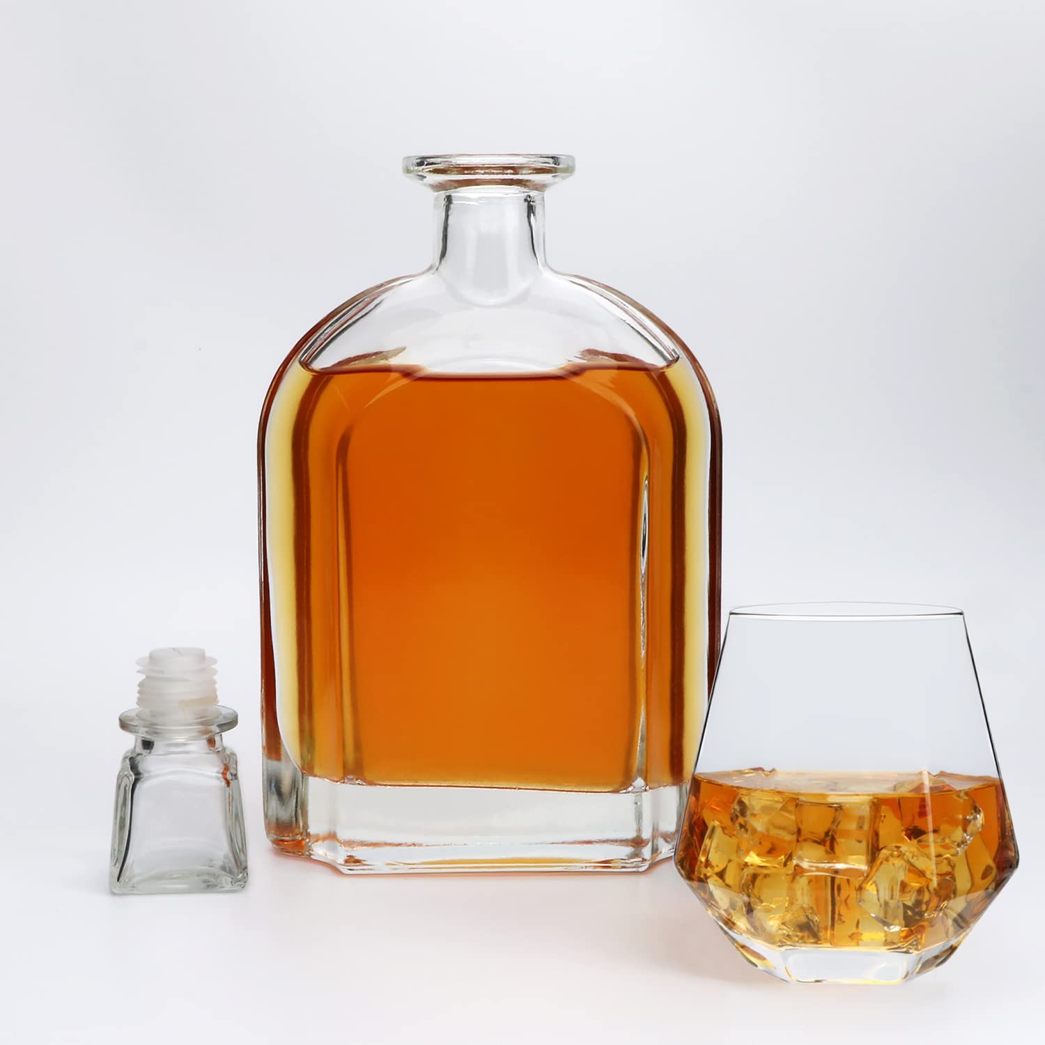 24oz Whiskey Glass Bottle,Decanter Set with Glasses,Delicate Decanter Set