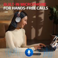 Casque sans fil supra-auriculaire Microlab T3 PLUS pliable HiFi Stéréo 6.0 avec 60H d'autonomie et suppression du bruit pour le sport et les voyages