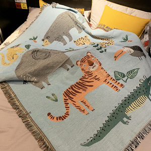 DaiRui Sofa Slipcover Protector Knitted <strong>Large</strong> Fringed Cotton <strong>Custom</strong> Throw Blanket Woven <strong>Tapestry</strong> - Product Image 1