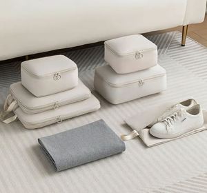 Factory 6Pcs Wash Compression Waterproof <b>Clothes</b> Packing Luggage Organizer Cubes Travel <b>Storage</b> Bags Set - Product Image 1