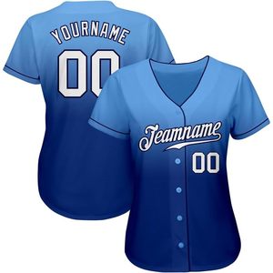 Maillot de baseball personnalisé à dégradé, uniforme de sport entièrement boutonné, unisexe, adulte, anti-humidité, tailles S-7XL - Product Image 2