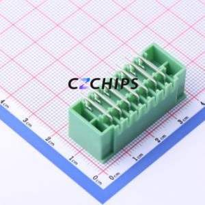 KF2EDGKRM-3.81-2*7P Plug-in Terminal Block Bent Lead Through Hole,P=3.81mm Board-to-Board / Socket - Closed Screw Fixing 2x7P - Product Image 2