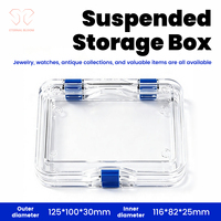 Bouteille de rangement et de présentation carrée transparente en PS de 125x100x30mm avec joint anti-oxydation pour bijoux et montres