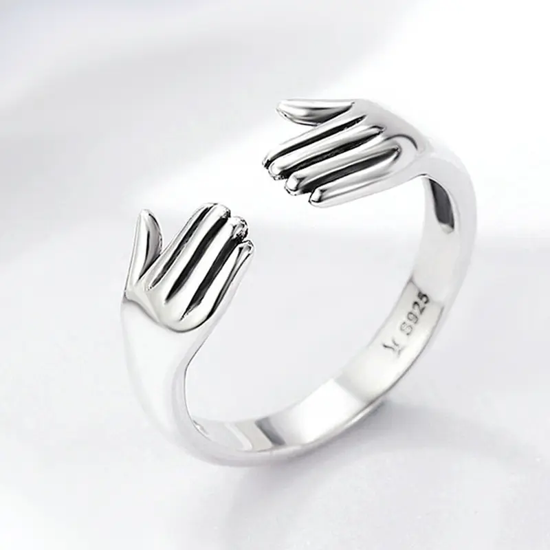 2022 New personality adjustable open size hand rings jewelry hug ring for lovers