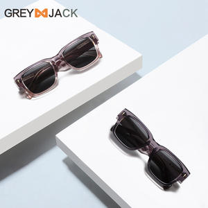 Lunettes de soleil carrées Greyjack, monture PC, UV400, polarisées, unisexes, type 3, pare-soleil, verres noirs, matériau TAC - Product Image 2