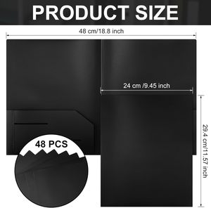 Cartella in Plastica con 2 Tasche 11 X 9 Pollici, Cartella Portadocumenti Resistente per Fogli Formato Letter, Confezione Multipla per Scuola, Ufficio, Casa - Product Image 2