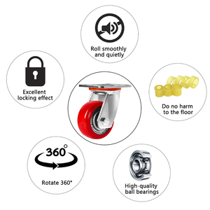 Roda pesada vermelha do rodízio 4x2 5x2 <span class=keywords><strong>6x2</strong></span> 8x2 Rodízio industrial do estilo coreano do rodízio para a pálete - Product Image 2