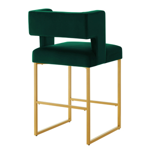 Modernos Taburetes de Bar Ajustables de Terciopelo con Respaldo Cuadrado Abierto, Juego de 2, Versátiles para Comedor y Dormitorio - Product Image 6