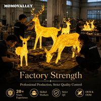 MOMOVALLEY Guirlande Lumineuse LED Famille de Rennes, Motif de Noël, Décoration Animale Extérieure pour Jardin et Centre Commercial, Fournisseur Direct Usine