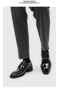 <span class=keywords><strong>Scarpe</strong></span> Eleganti da Uomo in Pelle Verniciata Nera, Fodera Rossa Lucida, Decorazioni in Cristallo, Oxford Formali <span class=keywords><strong>per</strong></span> Matrimoni e Feste - Product Image 6