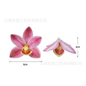Têtes de fleurs d'orchidée artificielles en soie Dongchen Crafts Film, 8 cm, pour décorations de mariage et de maison - Product Image 2