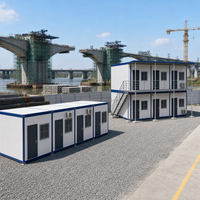 Maison conteneur démontable pour camp de travailleurs, bureau de chantier, dortoir, structure en acier modulaire préfabriquée 40 pieds