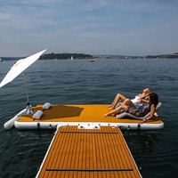 Plateforme flottante de loisirs InflaToGo 10ft x 5ft x 8inch haute capacité pour jeux aquatiques, yachts, îles de loisirs, bateaux et pontons