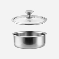 Ensemble de casseroles antiadhésives en acier inoxydable 304 pour la maison, 9 pièces, épaissies, sans revêtement, avec poignée amovible