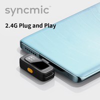 Microphone cravate sans fil omnidirectionnel Syncmic S9 un-vers-deux avec réduction de bruit IA, léger et portable pour le direct